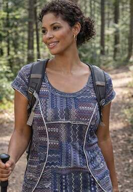 prAna Kamilia Hemp Organic Cotton Scoop Neck Cap Sleeve Yoga Top